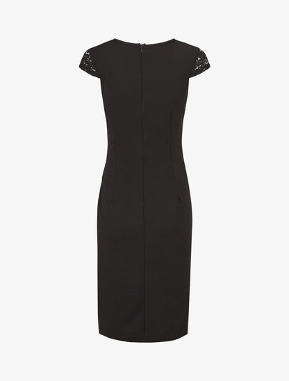 Robe portefeuille à buste dentelle - Noir - 2