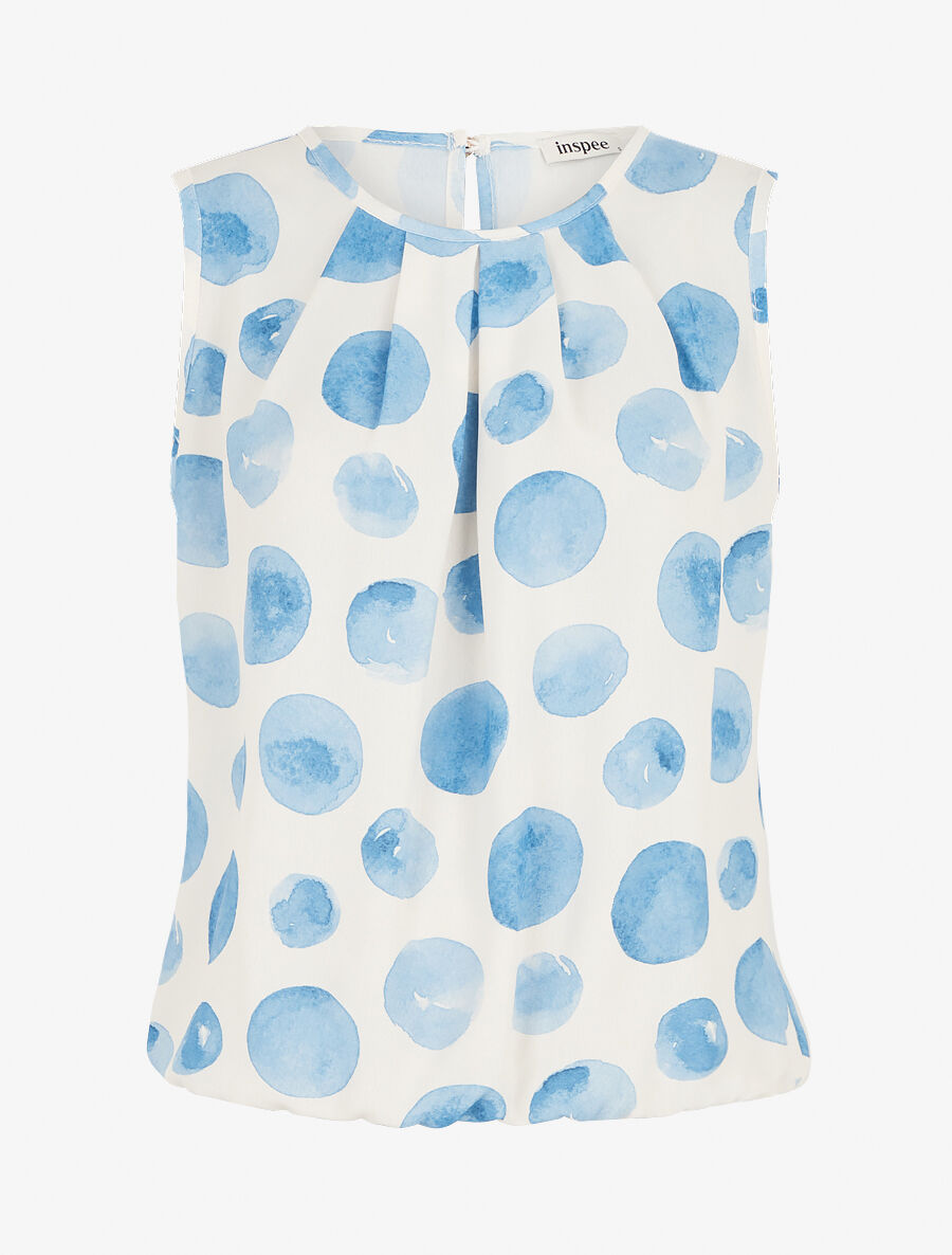 Top sans manches imprimé ronds - Bleu - 1