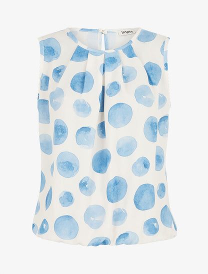 Top sans manches imprimé ronds - Bleu - 1