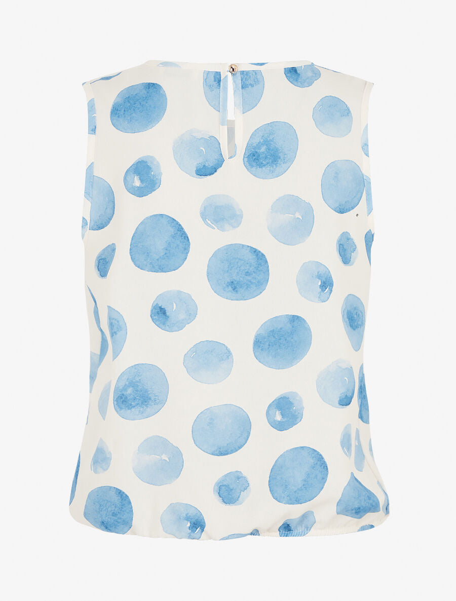 Top sans manches imprimé ronds - Bleu - 2