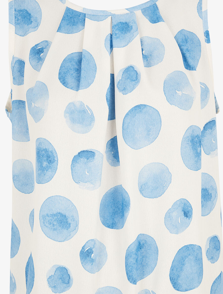 Top sans manches imprimé ronds - Bleu - 3