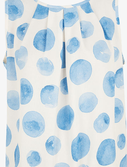 Top sans manches imprimé ronds - Bleu - 3