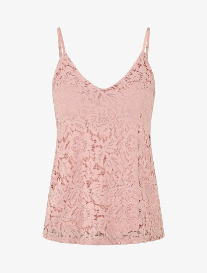 Caraco droit en dentelle - Rose - 1