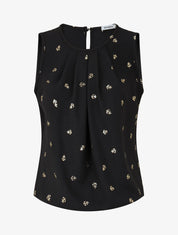 Top sans manches motif ancres irisées - Noir - 4