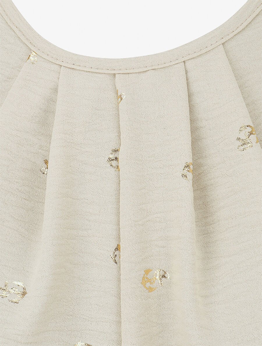 Top sans manches motif ancres irisées - Beige - 3