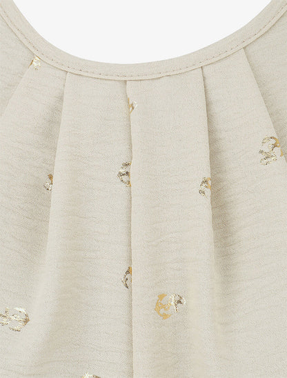 Top sans manches motif ancres irisées - Beige - 3