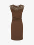 Robe moulante à buste dentelle - Marron - 4