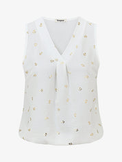Top uni flocage ancres irisées - Blanc - 4