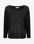 Pull uni en maille ajouré au dos - Noir - 4