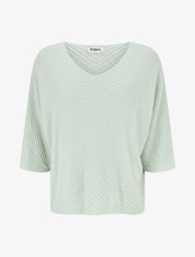 Pull fin irisé à manches courtes - Vert d&