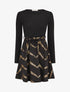 Robe patineuse à imprimés dorés - Noir - 5