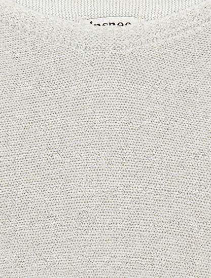 Pull irisé à manches style chauves-souris - Beige - 3