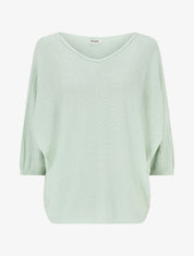 Pull irisé à manches style chauves-souris - Vert d&