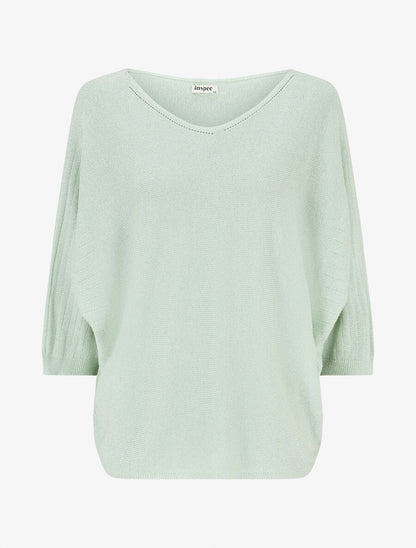 Pull irisé à manches style chauves-souris - Vert d&