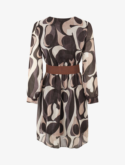 Robe patineuse imprimé rétro irisé - Noir - 2