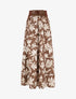 Jupe longue évasée imprimé floral - Marron - 1