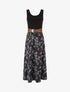 Robe bicolore imprimé feuillage - Noir - 1