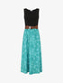 Robe bicolore imprimé feuillage - Vert - 1