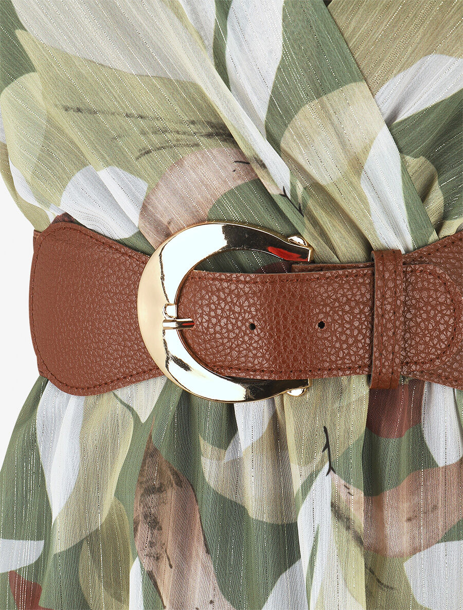 Robe irisée sans manches à imprimé floral - Kaki - 3