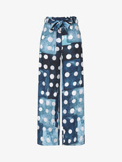 Pantalon fluide à imprimé cercles - Marine - 4