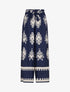 Pantalon ample à imprimé ikat - Marine - 1