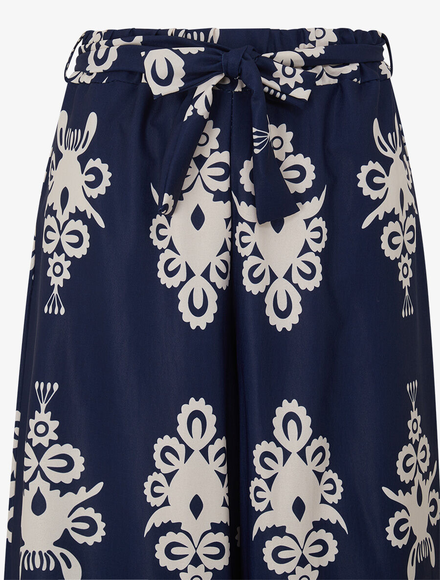 Pantalon ample à imprimé ikat - Marine - 3