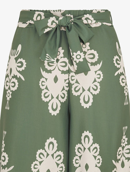 Pantalon ample à imprimé ikat - Kaki - 3