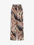 Pantalon ample à imprimé tropical - Noir - 1