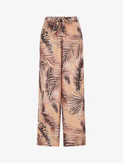 Pantalon ample à imprimé tropical - Camel - 4