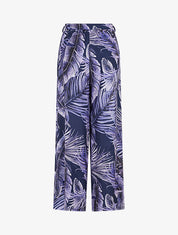 Pantalon ample à imprimé tropical - Marine - 4