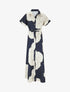Robe chemise longue imprimé floral - Marine - 1