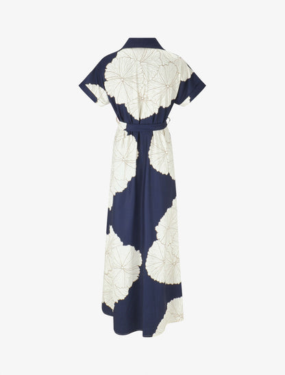 Robe chemise longue imprimé floral - Marine - 2