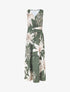 Robe longue élastiquée imprimé floral - Kaki - 4