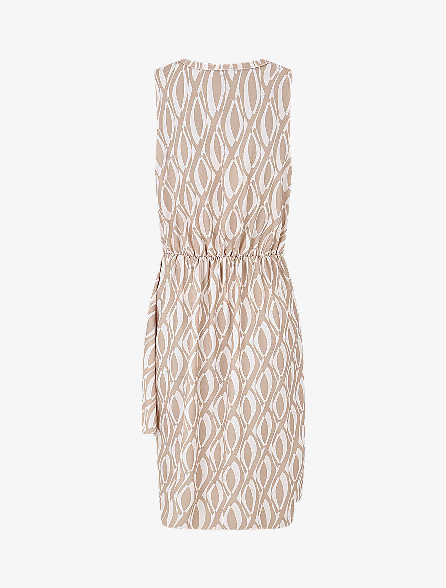 Robe droite à imprimé seventies - Beige - 2
