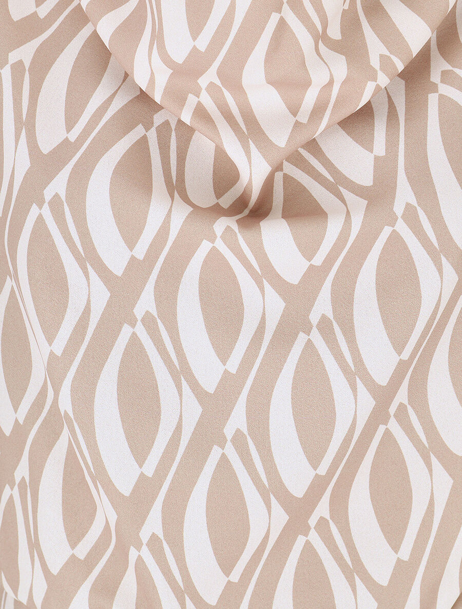 Robe droite à imprimé seventies - Beige - 3