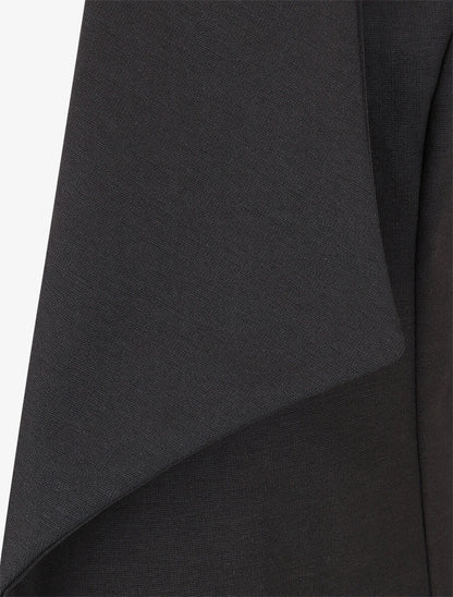 Veste en coton à col droit - Noir - 3