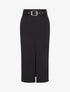 Jupe droite mi-longue unie - Noir - 4
