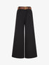 Pantalon long uni élastiqué - Noir - 1