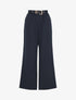 Pantalon ample à taille élastiquée - Marine - 4