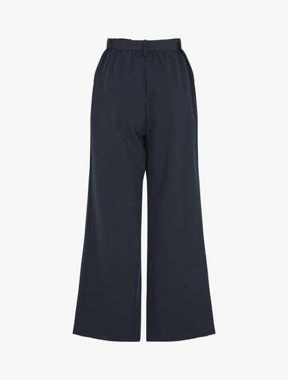 Pantalon ample à taille élastiquée - Marine - 2