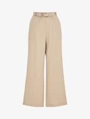 Pantalon ample à taille élastiquée - Beige - 4