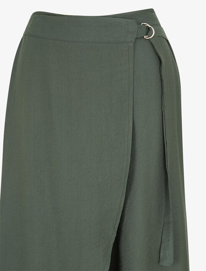 Pantalon droit uni à pan - Kaki - 3