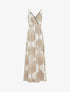 Robe longue à taille élastiquée imprimé fantaisie - Beige - 1