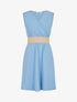 Robe unie à bande élastiquée - Bleu ciel - 1