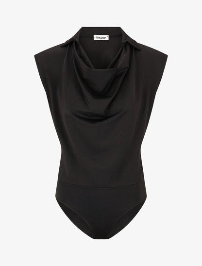 Body uni à col bénitier - Noir - 1