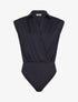 Body uni à col cache-coeur - Marine - 4