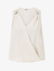 Top cache-coeur à bretelles bijoux - Beige - 1