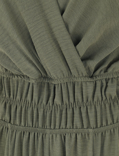 Combinaison unie coupe droite sans manches - Kaki - 3