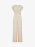 Combinaison fluide uni à col cache-coeur - Beige - 1