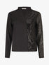 Blouse satinée avec sequins - Noir - 4